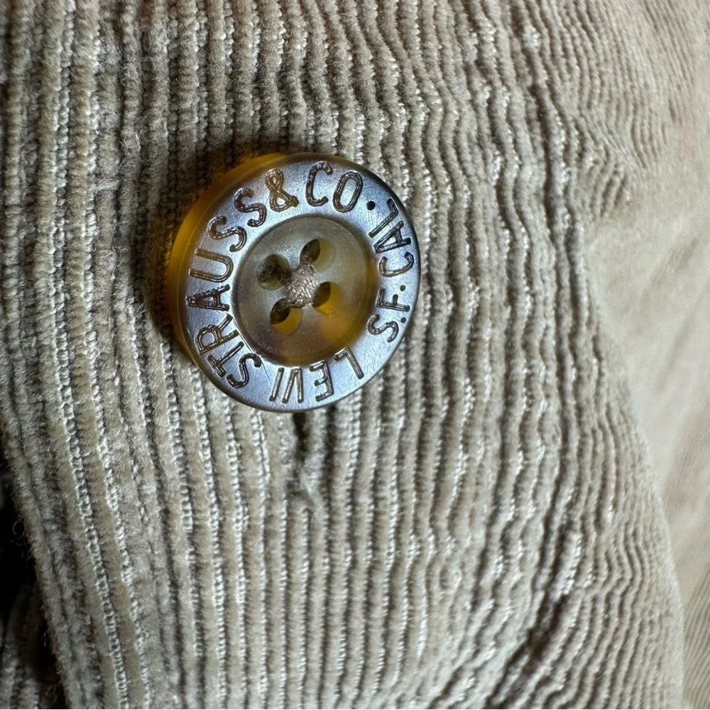 LEVI'S Men's Medium Tan Corduroy Blanket Lined Shacket Jacket Button Down - Picture 5 of 8